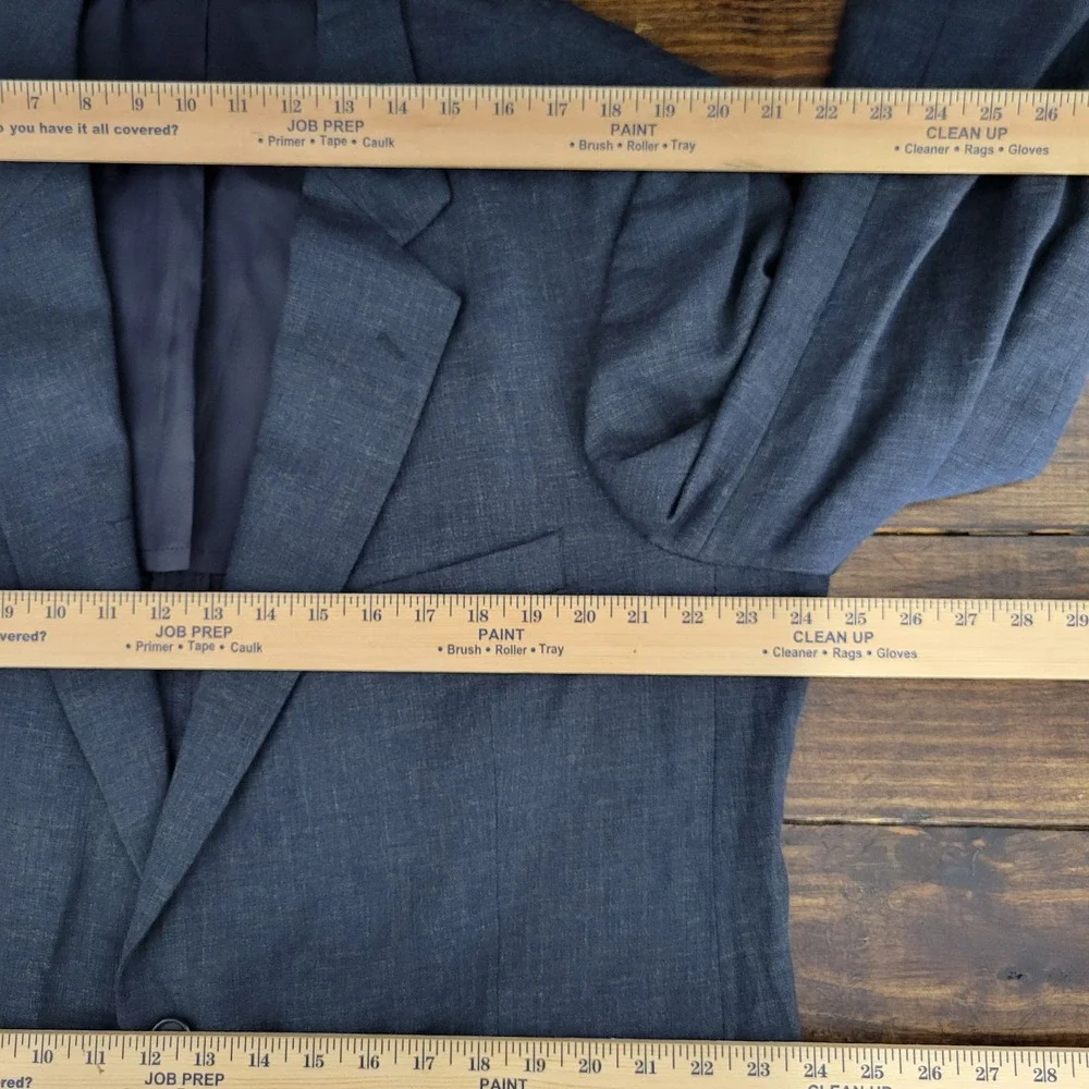 Travel Smith Men's Sport‎ Coat Blazer Two Button Blue Polyester Blend 46R